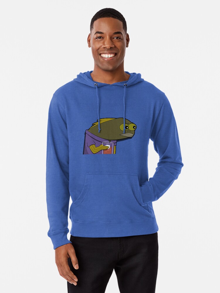 Thumbnail 1 of 5, Lightweight Hoodie, What Did You Do To My Drink? spongebob fish designed and sold by CleverJane.