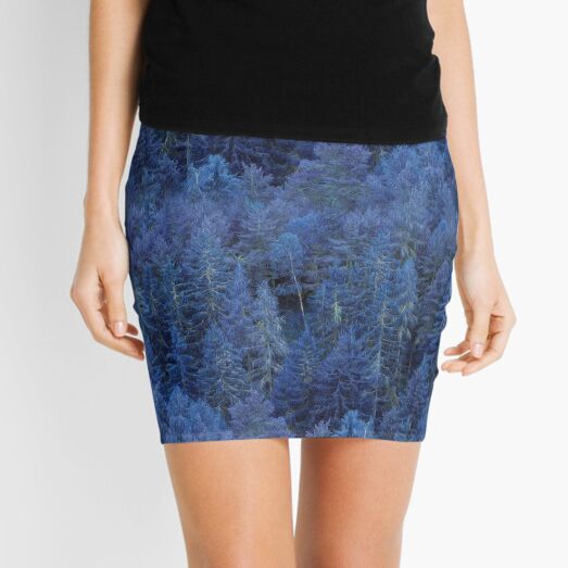 Mystical Blue Forest Mini Skirt