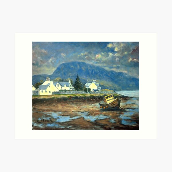 Plockton, Scotland at LowTide Art Print