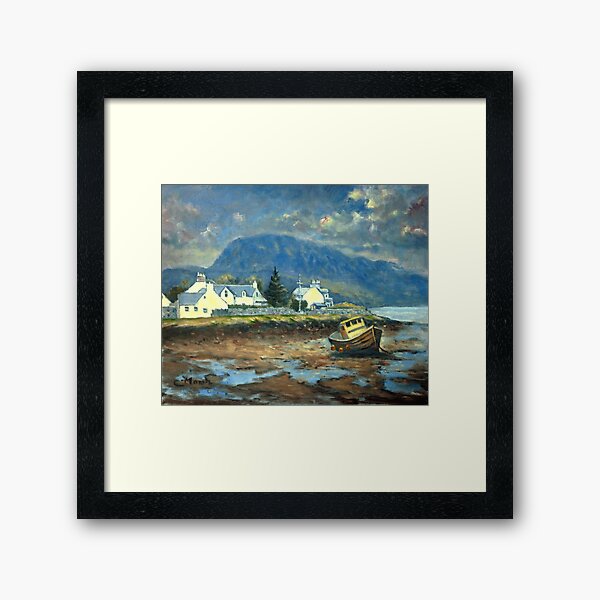 Plockton, Scotland at LowTide Framed Art Print