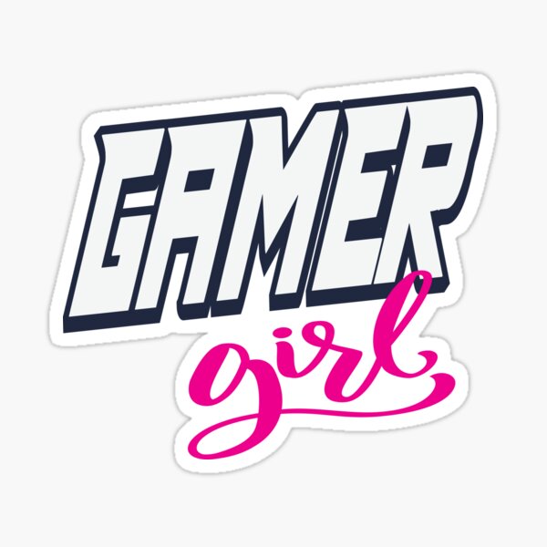 Gamer Girl Video Gaming Words Gamers Use. I Love Playing Esports! Sticker