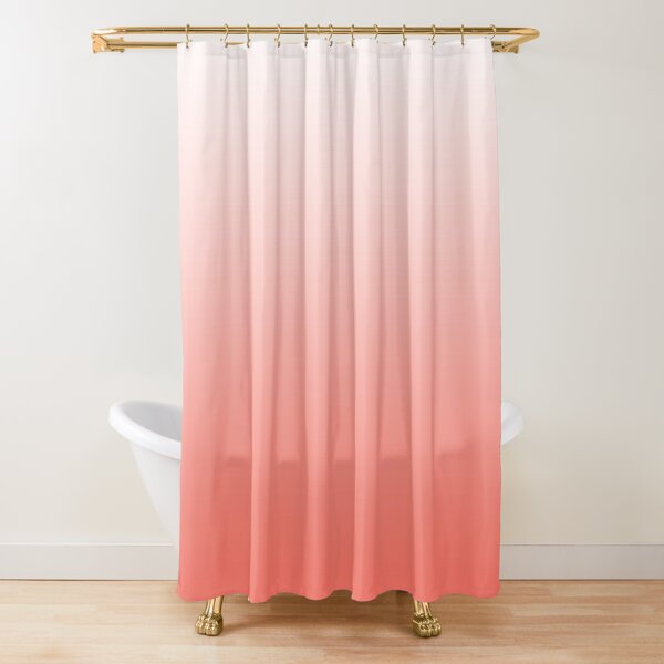 Coral color shower sale curtain