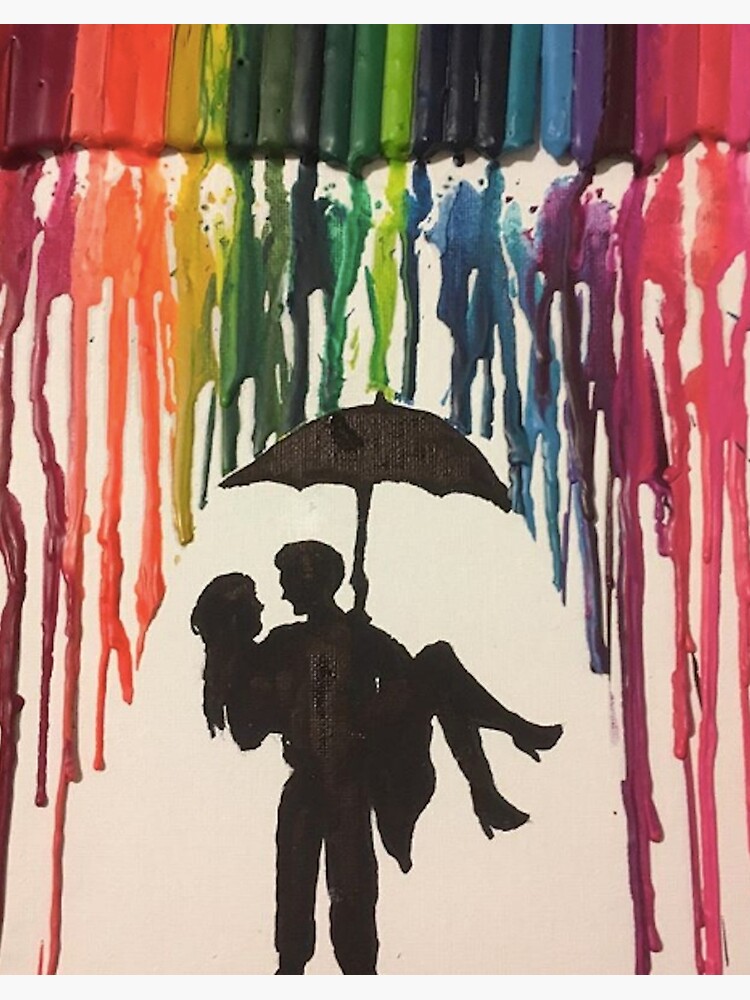 Rainbow Rain Love Art Board Print By Lizreagan Redbubble
