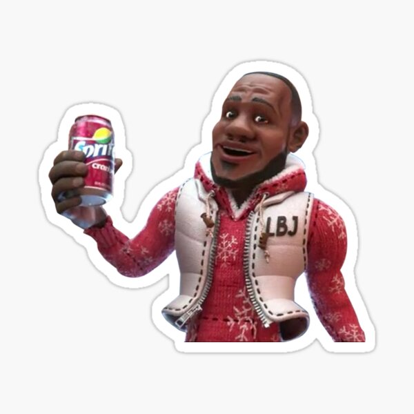 Wanna Sprite Cranberry Lebron James Sticker By Tedgraphics Redbubble - wanna sprite cranberry roblox