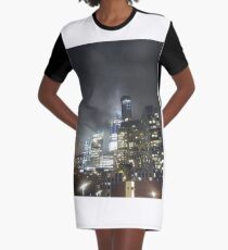 #NYC #NewYork #Manhattan #WorldTradeCenter #city #architecture #skyscraper #tower #cityscape #street #sky #modern #office #dusk #business #reflection #colorimage #builtstructure #light #urbanskyline Graphic T-Shirt Dress