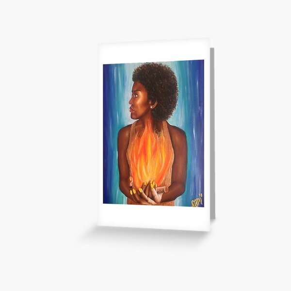 Girl On Fire Greeting Card