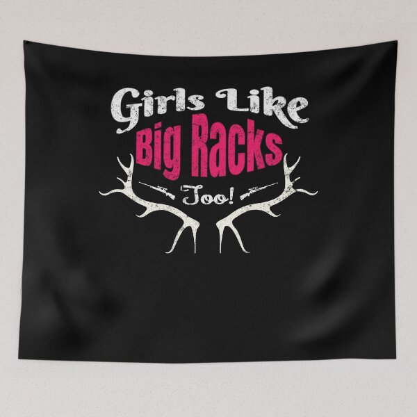 Item preview, Funny Hunting Design for Girls Like Big Racks Too designed and sold by BouncingSloth.