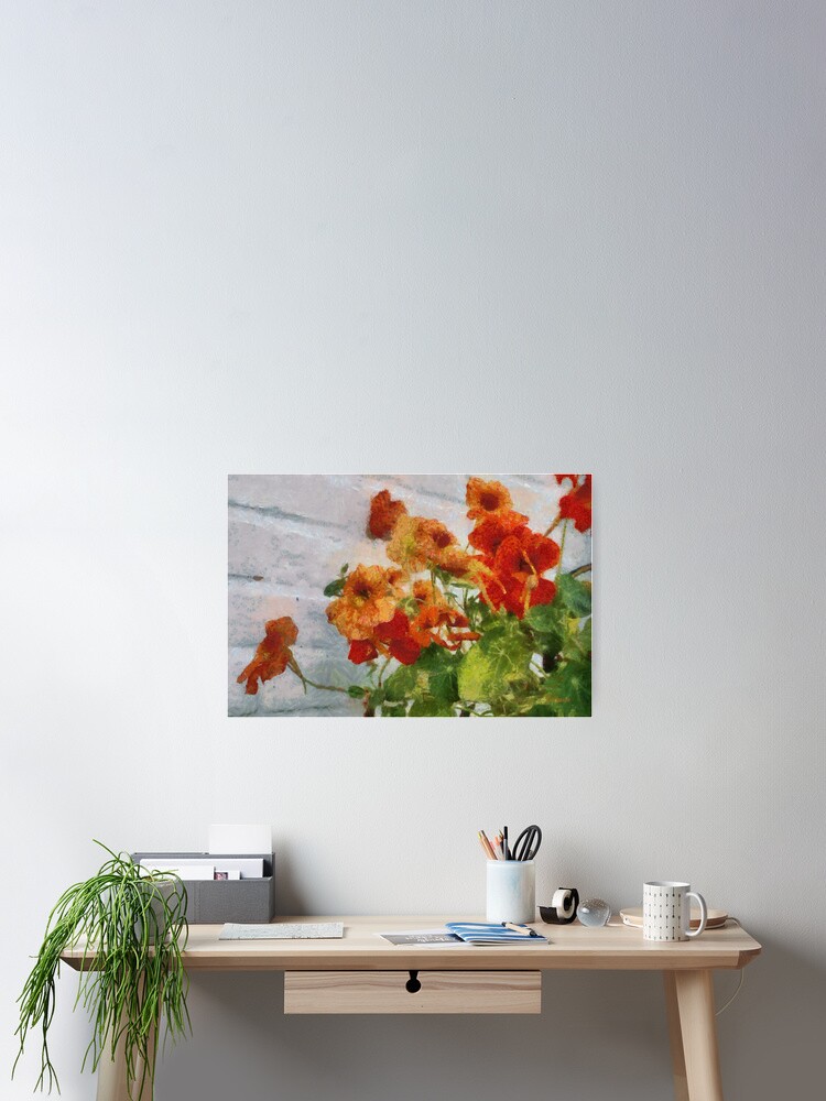 Aperçu 2 sur 3. Poster avec l'œuvre Capucines créée et vendue par Gilberte.