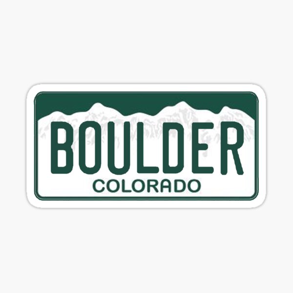 Boulder License Plate Sticker Sticker