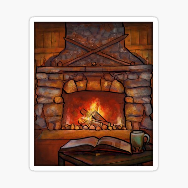 Fireplace -Winter Warming Image Sticker