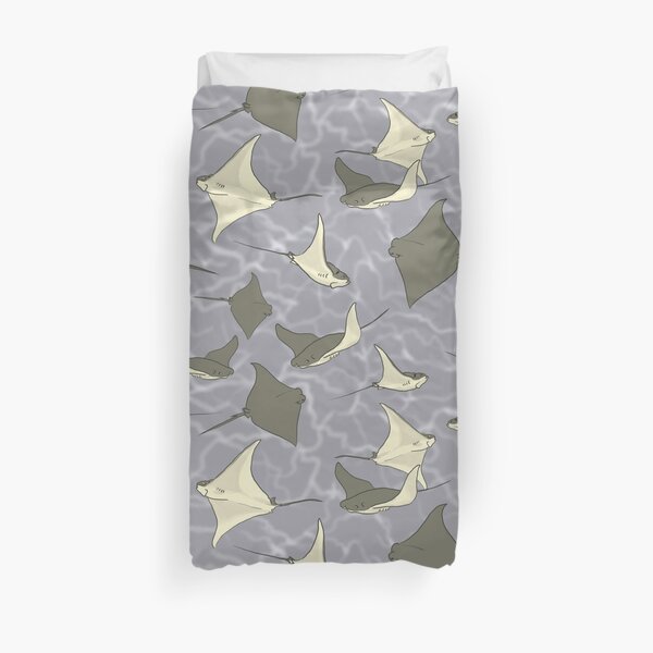 Cownose Stingray Ocean Pattern Duvet Cover