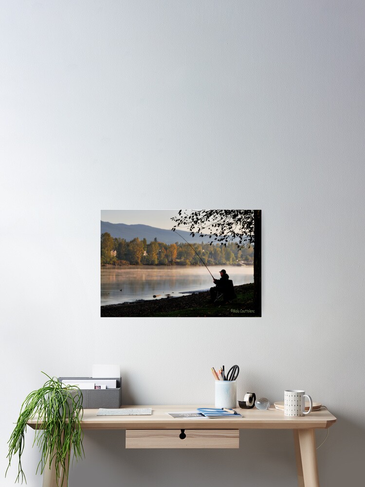 Thumbnail 2 of 3, Poster, Fishing at dawn designed and sold by MaluC.