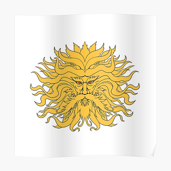 Helios Griechischer Gott Von Sun Head Drawing Color Poster Von Patrimonio Redbubble