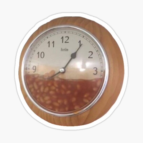 Vista previa del artículo con la obra «Imagen maldita de frijoles al horno en un reloj.», diseñado y vendido por crumpetstrumpet.