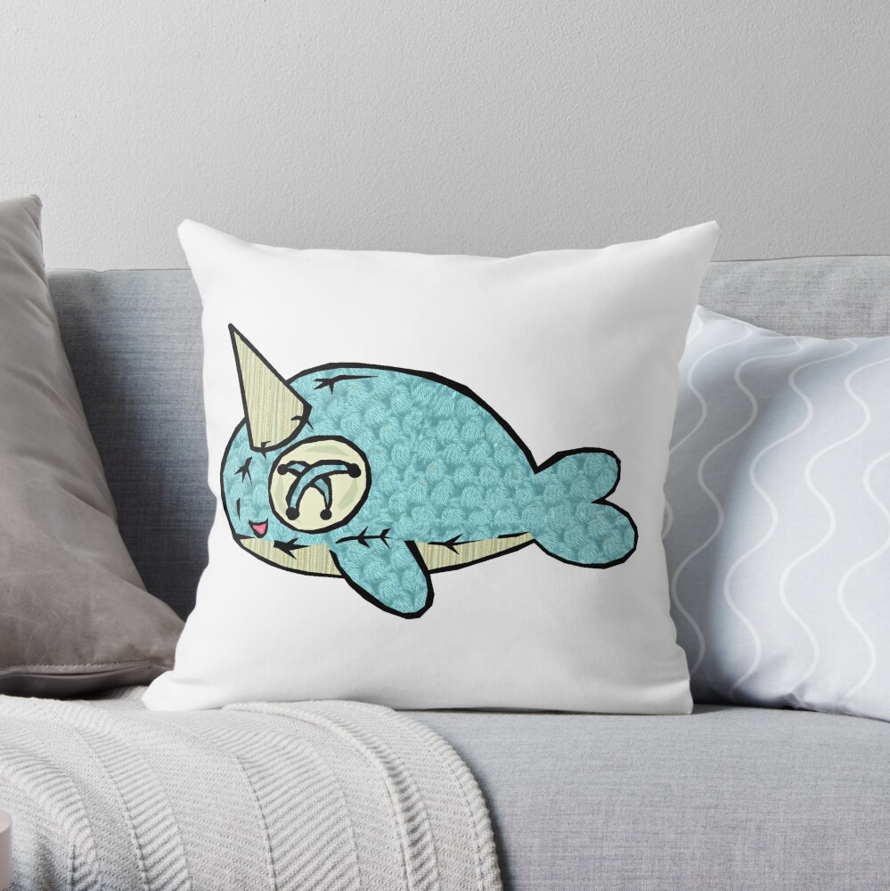 narwhal plush pillow