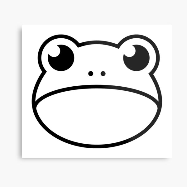 Lámina metálica «Emoticon de cara de rana kawaii» de AaronIsBack | Redbubble