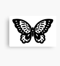 Pretty Butterfly Silhouette Icon Canvas Print