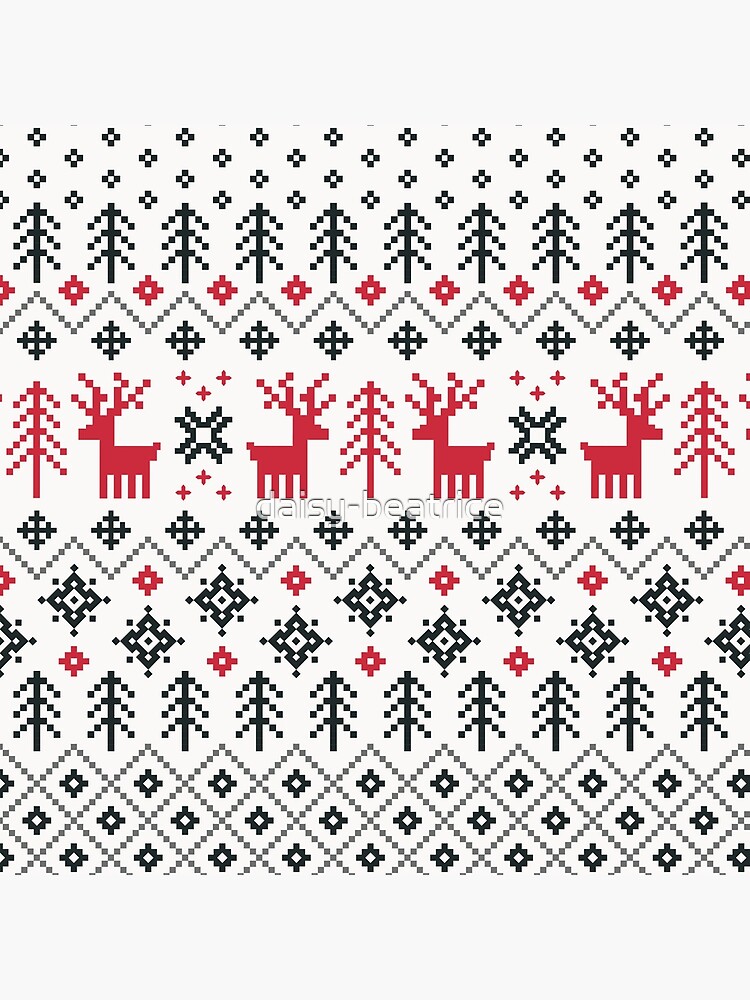 Thumbnail 4 of 4, Pillow, Holiday Sweater Pattern designed and sold by daisy-beatrice.