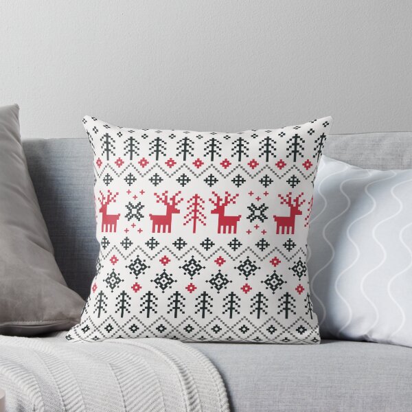 Holiday Sweater Pattern Throw Pillow