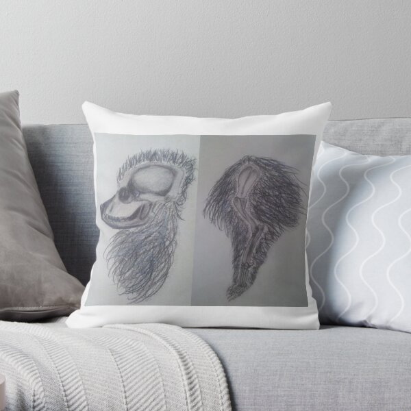 Pomeranian Skeletal Study Throw Pillow