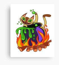 Funny cat kitten halloween costume tee shirts for kids,boys Canvas Print