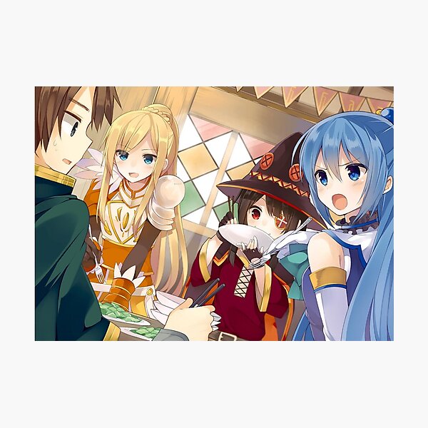 Konosuba Megumin Aqua Darkness Kazuma Sato Photographic Print for