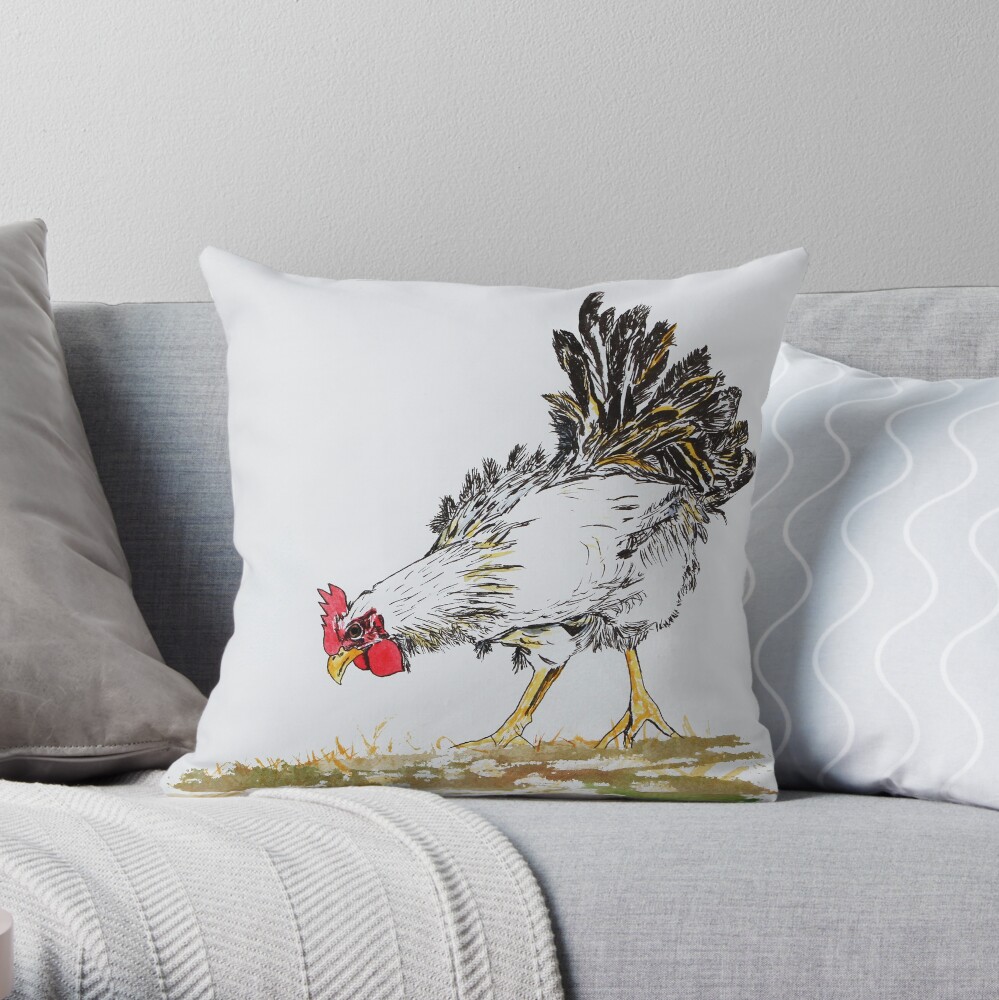 Scratching Around Throw Pillow