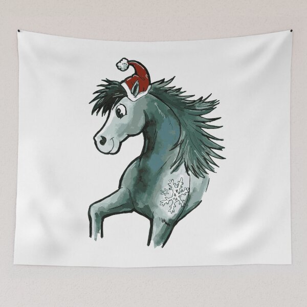 Item preview, Funny horse with santa hat gift friezes designed and sold by Jaana Kern.