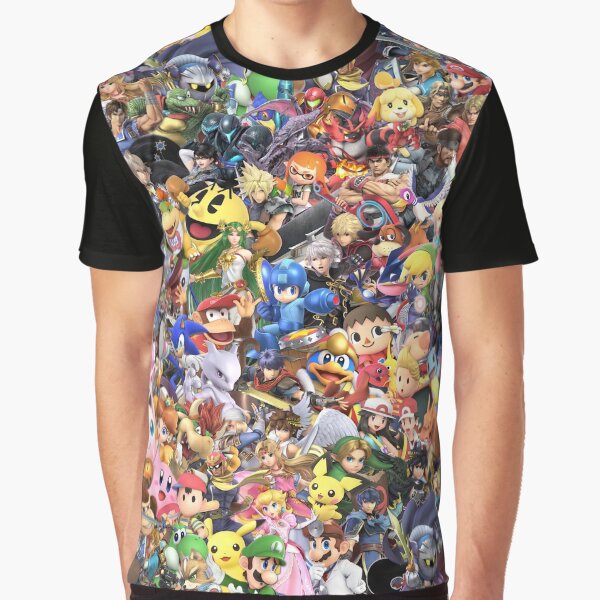 Super Smash Bros Ultimate - Character Collage Graphic T-Shirt