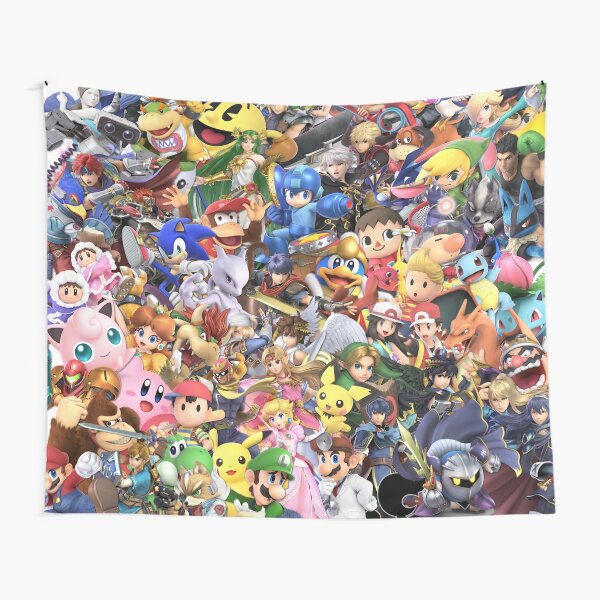 Super Smash Bros Ultimate - Character Collage Tapestry