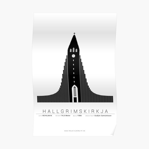 Reykjavik Island Hallgrímskirkja Poster