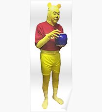cursed image of asian guy in bear costume with honey pot Poster