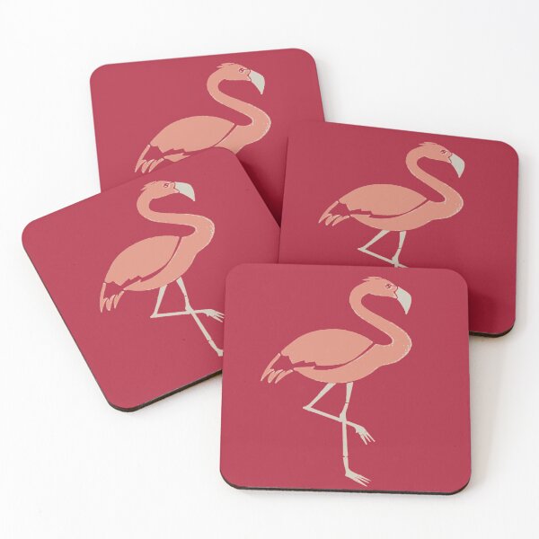 Item preview, Two Tone Cartoon Style Coral Pink Flamingo designed and sold by taiche.
