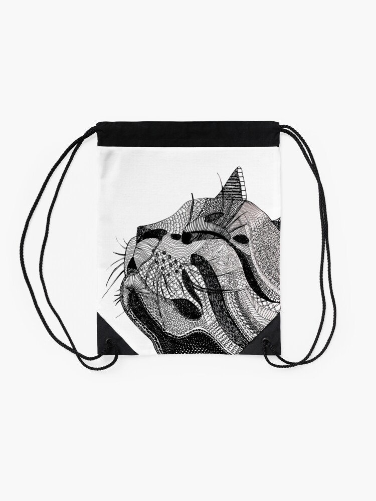 Alternate view of Zentangle Cat Drawstring Bag