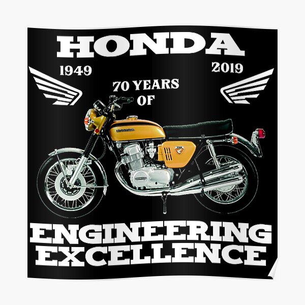 70 Years of Engineering Excellence Featuring CB750/4 Poster