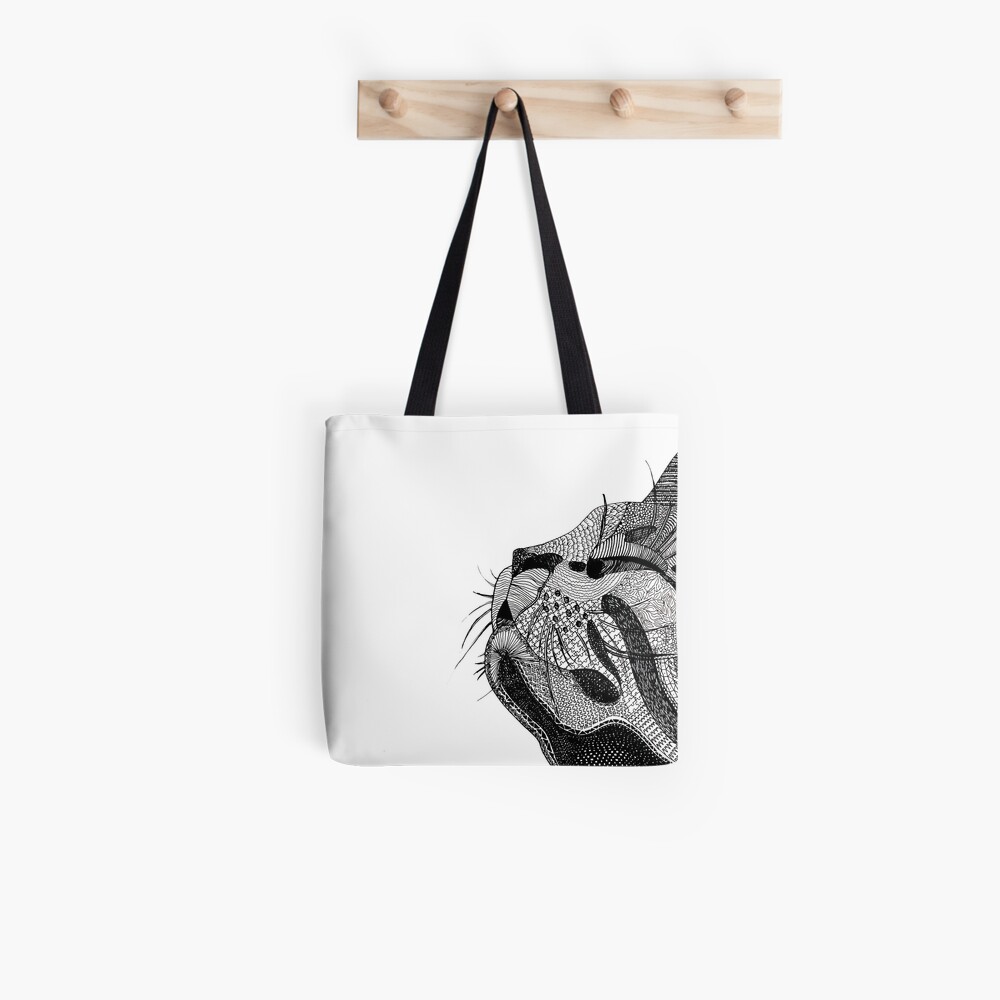 Zentangle Cat Tote Bag