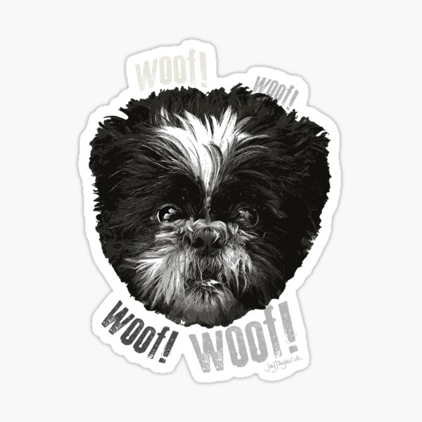 Shih-Tzu Says Woof! Woof! Sticker