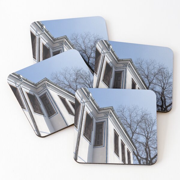 Item preview, Cool Blue Sunshine - Elegant Oriel Windows And Bare Branches In Old Town Plovdiv designed and sold by Georgia Mizuleva.