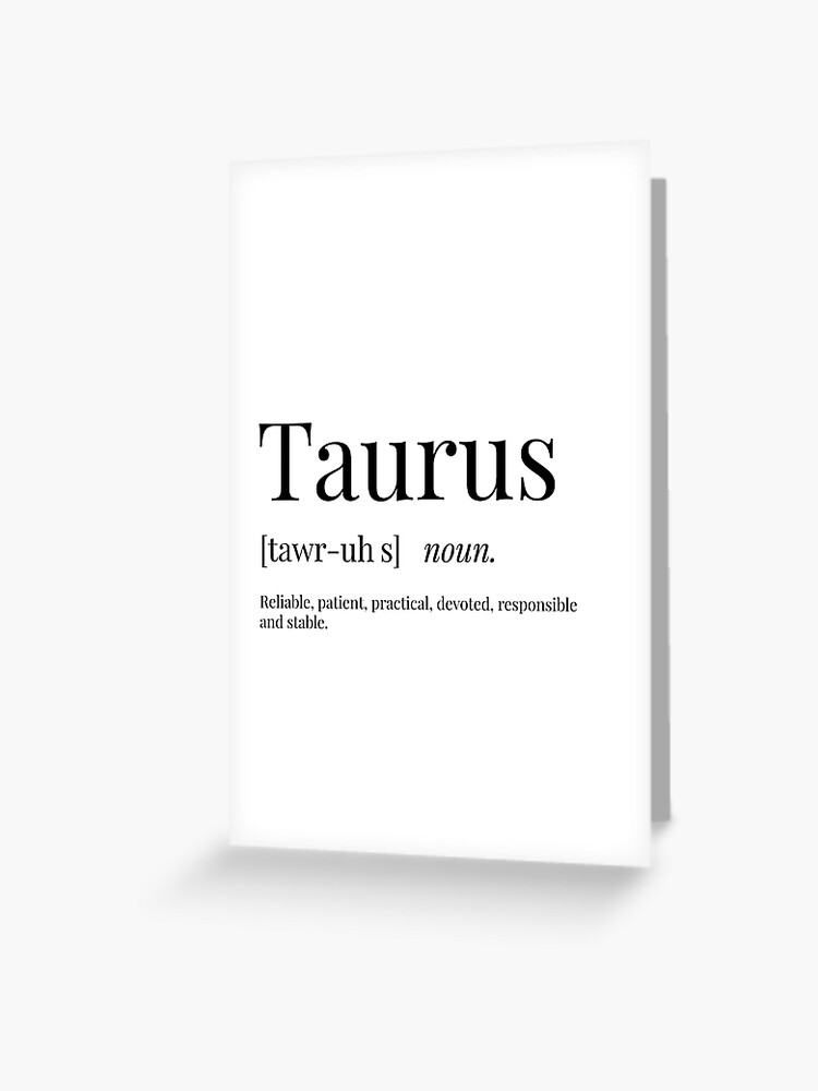 Taurus Definition Greeting Card