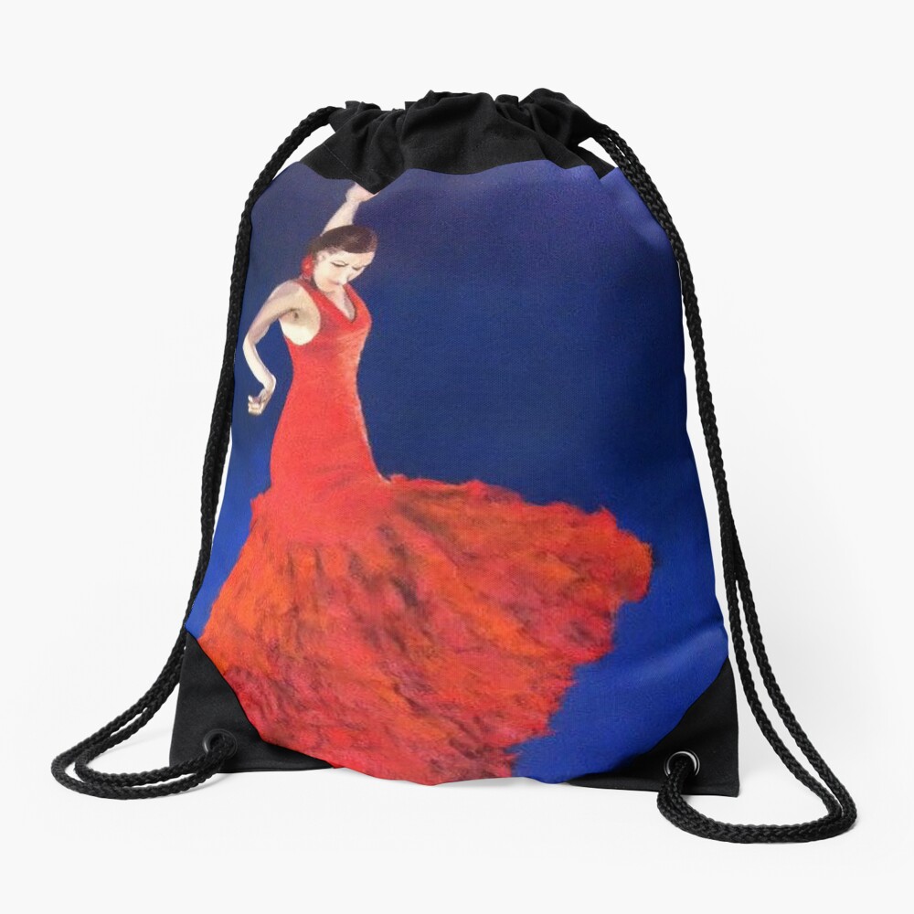 Dramatic Dance Drawstring Bag