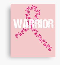 Warrior Pink Ribbon T shirt Canvas Print