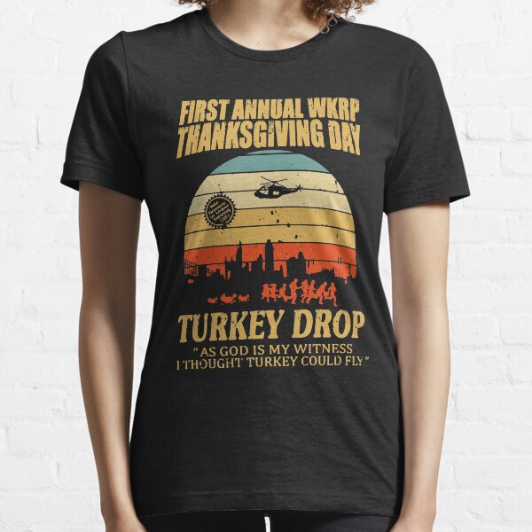 Premier largage annuel WKRP Turquie avec Les Nessman Distressed T-shirt essentiel