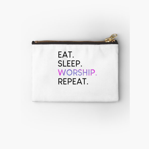 Item preview, Eat Sleep Worship Repeat Christian Musical Shirt designed and sold by beautifulshirts.