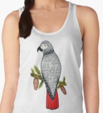 African Grey on a Fir Tree Branch Women's Tank Top