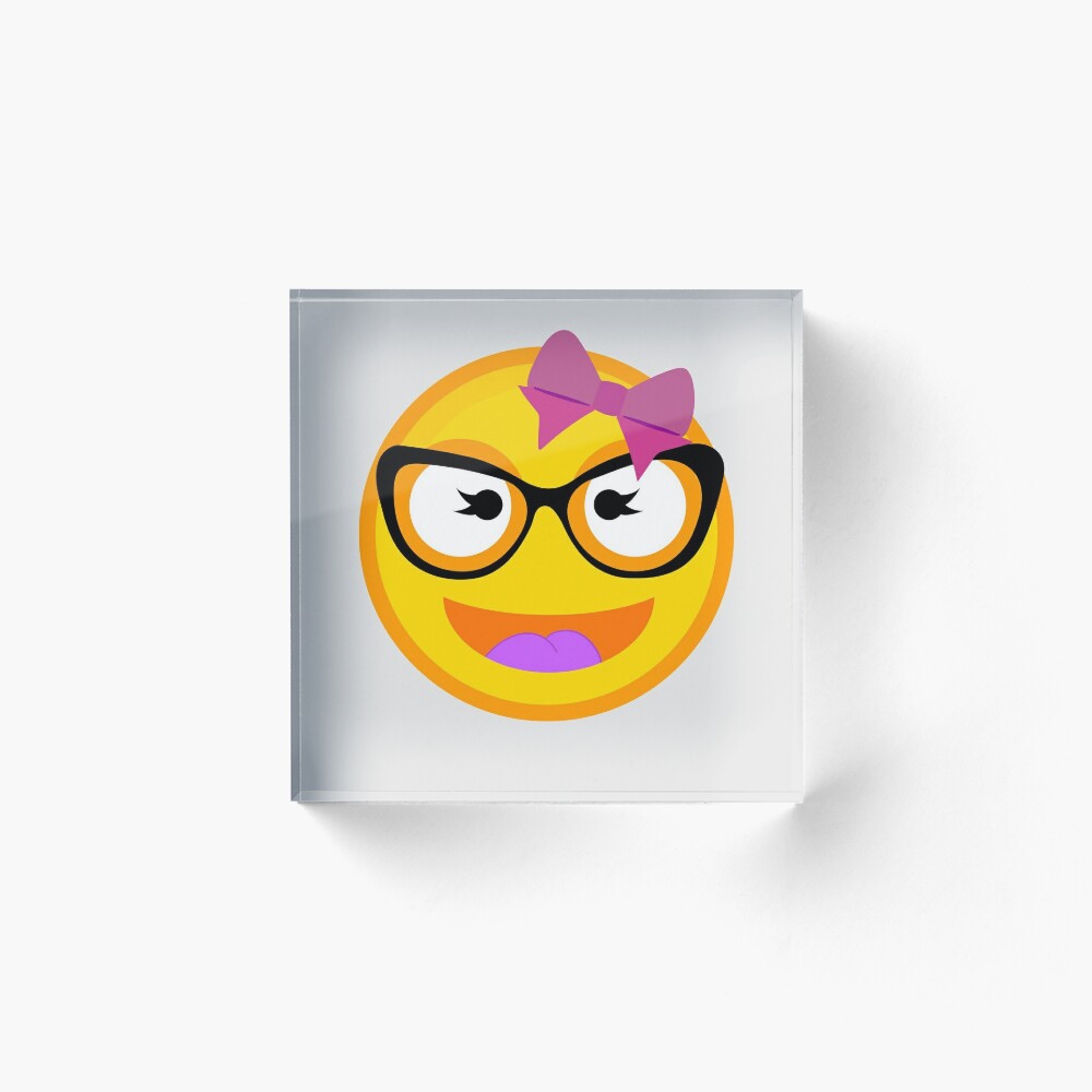 Lámina rígida for Sale con la obra «Sonriendo Emojis Buck Artth Girl Nerd  Gafas Disfraz Arte» de melsens | Redbubble