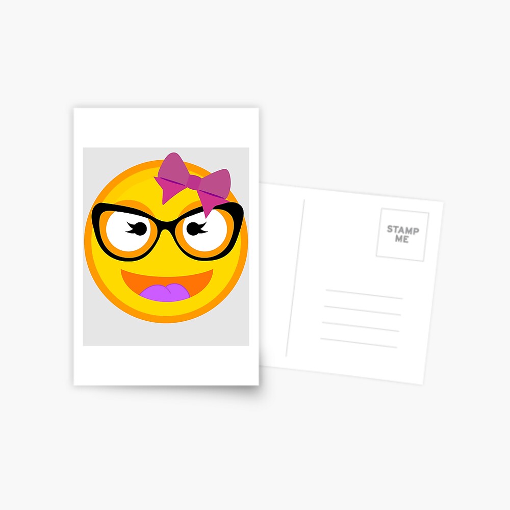 Smiling Emojis Buck Artth Girl Nerd Glasses Costume Art