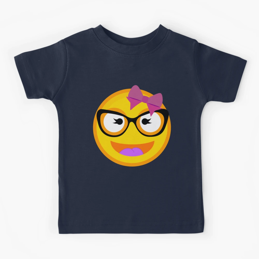 Camiseta para niños for Sale con la obra «Sonriendo Emojis Buck Artth Girl  Nerd Gafas Disfraz Arte» de melsens | Redbubble