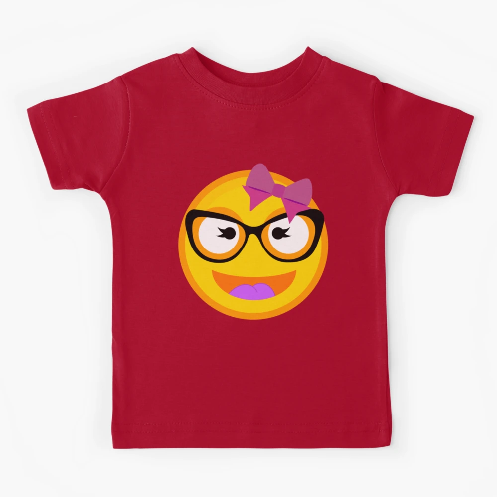 Camiseta para niños for Sale con la obra «Sonriendo Emojis Buck Artth Girl  Nerd Gafas Disfraz Arte» de melsens | Redbubble