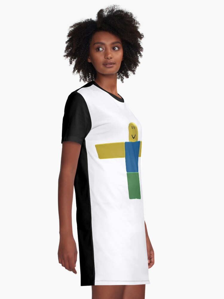 Roblox Noob T Pose Graphic T Shirt Dress By Levonsan Redbubble - black and white striped shirt with black hair roblox