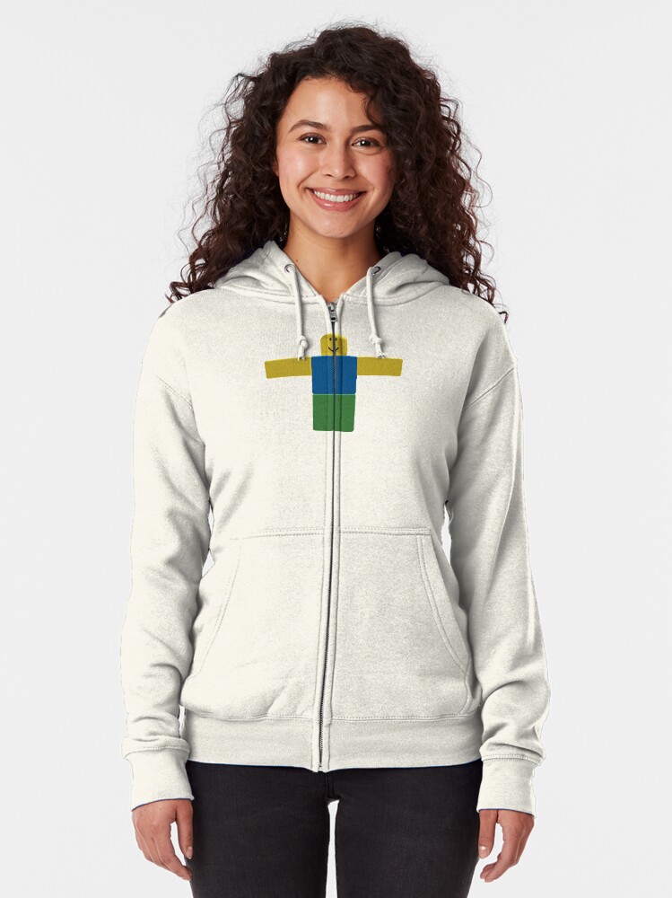 Roblox Noob T Pose Zipped Hoodie By Levonsan Redbubble - pewdiepie hoodie roblox